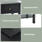 Costway Lot de 2 tables de chevet avec tiroir, étagère de rangement et présentoir, Noir