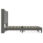 Cadre de lit plateforme rembourré Huppe Glenwillow Home, tête de lit à oreilles capitonnée style moderne du milieu du siècle, sommier, aucun sommier tapissier requis, assemblage facile