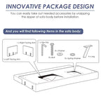 Costway Convertible Futon Sofa Bed Folding Recliner w/USB Ports&Power Strip Grey\Blue