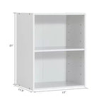 Costway 2PCS 2 Tier Open Shelf Night Stand End Table Sofa Side Storage Display White