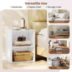 Costway 2PCS 2 Tier Open Shelf Night Stand End Table Sofa Side Storage Display White