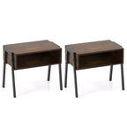 Costway Nightstand Set of 2 Stackable End Tables with Storage Compartment