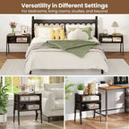 Costway Nightstand Set of 2 Stackable End Tables with Storage Compartment