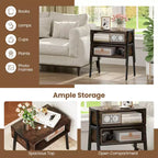 Costway Nightstand Set of 2 Stackable End Tables with Storage Compartment