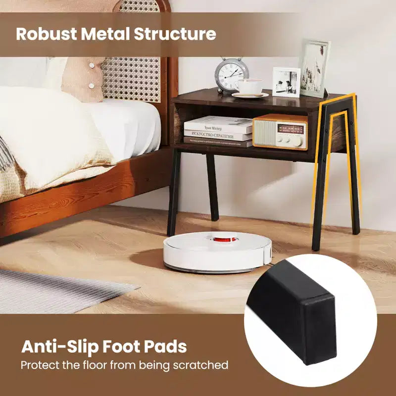 Costway Nightstand Set of 2 Stackable End Tables with Storage Compartment
