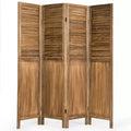 Costway 4 Panel Folding Privacy Room Divider Screen Home Furniture 5.6 Ft Tall Brown