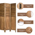 Costway 4 Panel Folding Privacy Room Divider Screen Home Furniture 5.6 Ft Tall Brown