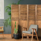 Costway 4 Panel Folding Privacy Room Divider Screen Home Furniture 5.6 Ft Tall Brown