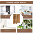Costway 4 Panel Folding Privacy Room Divider Screen Home Furniture 5.6 Ft Tall Brown