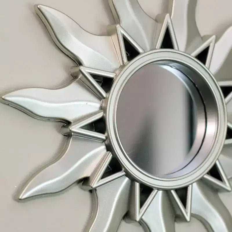 Northlight Ensemble de 3 miroirs ronds Mayan Sunburst argent mat 9,5 po