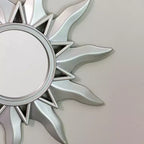 Northlight Ensemble de 3 miroirs ronds Mayan Sunburst argent mat 9,5 po