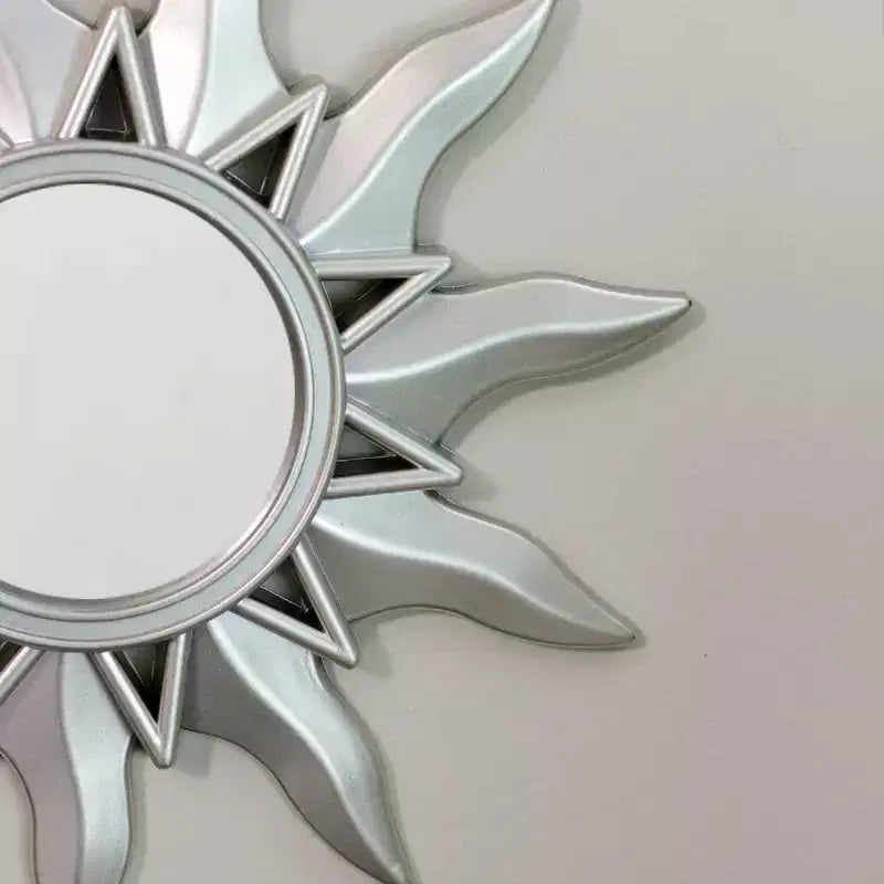 Northlight Ensemble de 3 miroirs ronds Mayan Sunburst argent mat 9,5 po