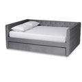 Larkin Velvet Fabric Upholstered Daybed with Trundle - Baxton Studio