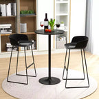 Costway Ensemble de 2 Tables Hautes Rondes de Bar 24" Bistro Table de Cocktail avec Base en Métal Noir