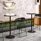 Costway Ensemble de 2 Tables Hautes Rondes de Bar 24" Bistro Table de Cocktail avec Base en Métal Noir