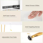 Costway Coiffeuse de maquillage avec miroir à 3 modes d'éclairage, interrupteur tactile, blanc