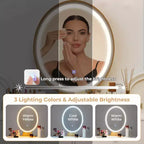 Costway Coiffeuse de maquillage avec miroir à 3 modes d'éclairage, interrupteur tactile, blanc