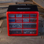Meuble de rangement à 12 tiroirs – Organiseur en plastique avec 4 grands et 8 petits compartiments – À poser sur un bureau ou à fixer au mur pour la quincaillerie, les loisirs créatifs et plus encore par Fleming Supply