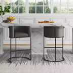 Tabouret de bar Cosmopolitan en métal rembourré - Manhattan Comfort