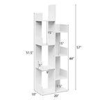 Costway Étagère de Bibliothèque à 8 Niveaux avec 8 Compartiments Ouverts Rangement Gain de Place Blanc/Noir