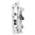 Costway Étagère de Bibliothèque à 8 Niveaux avec 8 Compartiments Ouverts Rangement Gain de Place Blanc/Noir