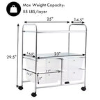 Costway Meuble de Rangement à roulettes 4 Tiroirs pour Bricolage Papeterie Bureau École Organisateur Noir Blanc