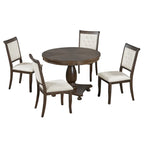 Lak Retro 5-Piece Dining Sets with Upholstered Chairs by GDFStudio