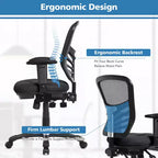 Chaise de bureau Costway en maille à 3 palettes, fauteuil de bureau pour ordinateur avec siège réglable