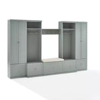 6pc Harper Entryway Set with Bench, Shelf, 2 Pantry Closets and 2 Hall Trees - Crosley