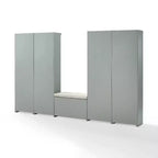Ensemble 6 pièces Harper pour entrée avec banc, étagère, 2 armoires de rangement et 2 portemanteaux - Crosley