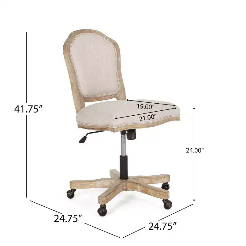 Chaise de bureau pivotante rembourrée Scilley French Country - Christopher Knight Home