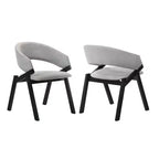 Lot de 2 chaises de salle à manger Talulah en placage de tissu - Armen Living