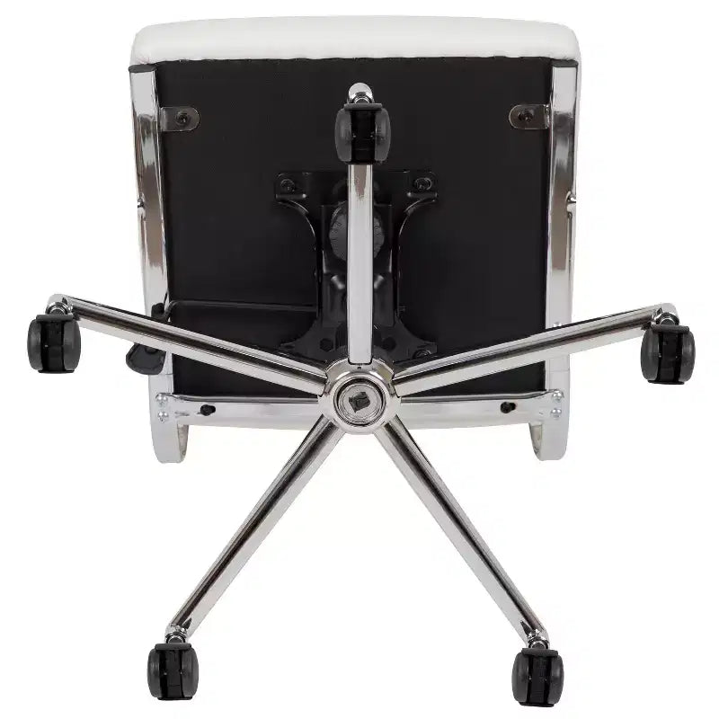 Chaise de bureau pivotante ergonomique Merrick Lane, dossier et assise côtelés, fauteuil de bureau sans accoudoirs à dossier mi-haut avec piètement en métal