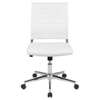 Chaise de bureau pivotante ergonomique Merrick Lane, dossier et assise côtelés, fauteuil de bureau sans accoudoirs à dossier mi-haut avec piètement en métal