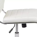 Chaise de bureau pivotante ergonomique Merrick Lane, dossier et assise côtelés, fauteuil de bureau sans accoudoirs à dossier mi-haut avec piètement en métal