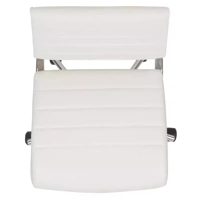 Chaise de bureau pivotante ergonomique Merrick Lane, dossier et assise côtelés, fauteuil de bureau sans accoudoirs à dossier mi-haut avec piètement en métal
