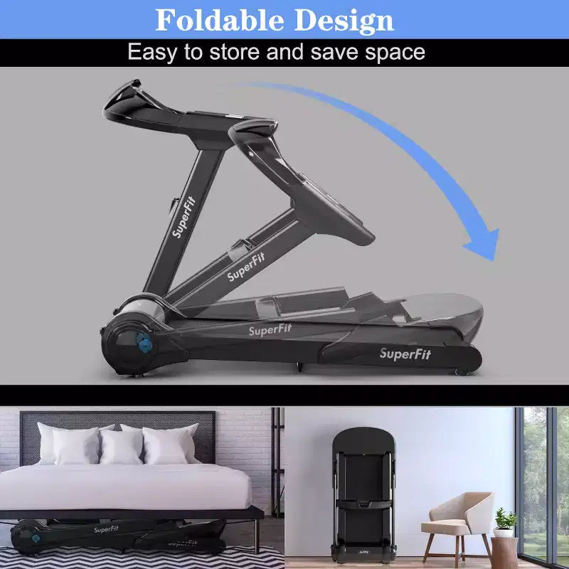 Tapis de course pliable Costway 2.25 CV avec écran tactile LED