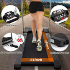 Tapis Roulant Pliable Costway 2 CV Jusqu'à 12 km/h, Machine de Course Motorisée, 12 Programmes Prédéfinis et Écran LCD