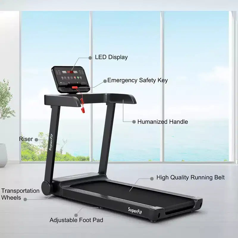 Costway 2.25HP Electric Treadmill Running Machine w/App Control for Home Office