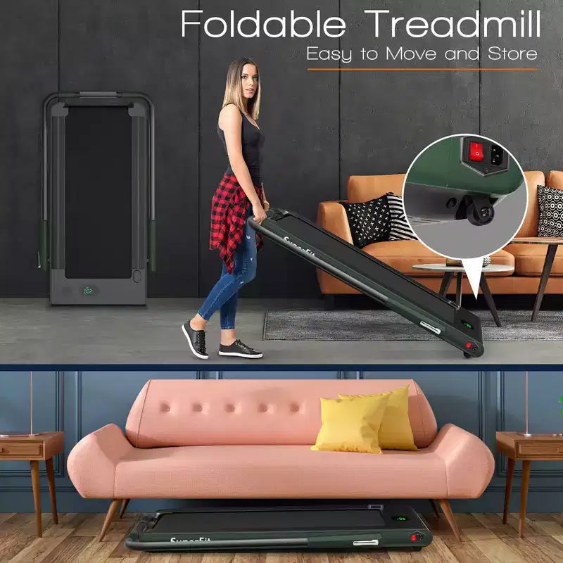 Tapis Roulant Pliable 2 en 1 Costway 2,25 CV avec Télécommande