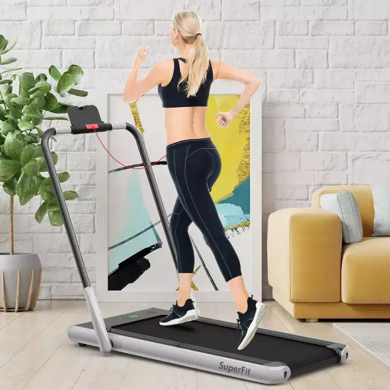 Tapis Roulant Pliable 2 en 1 Costway 2,25 CV avec Télécommande