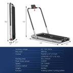 Tapis Roulant Pliable 2 en 1 Costway 2,25 CV avec Télécommande