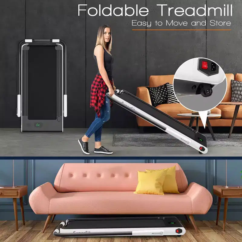 Tapis Roulant Pliable 2 en 1 Costway 2,25 CV avec Télécommande
