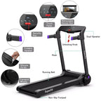 Costway 3HP Folding Electric Treadmill Running Machine w/ Speaker Red\Blue\Silver\Purple