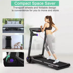 Costway 3HP Folding Electric Treadmill Running Machine w/ Speaker Red\Blue\Silver\Purple