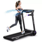 Costway 3HP Folding Electric Treadmill Running Machine w/ Speaker Red\Blue\Silver\Purple