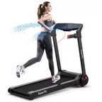 Costway 3HP Folding Electric Treadmill Running Machine w/ Speaker Red\Blue\Silver\Purple
