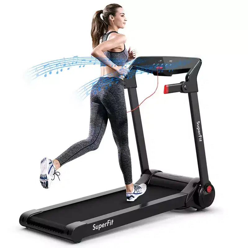 Costway 3HP Folding Electric Treadmill Running Machine w/ Speaker Red\Blue\Silver\Purple