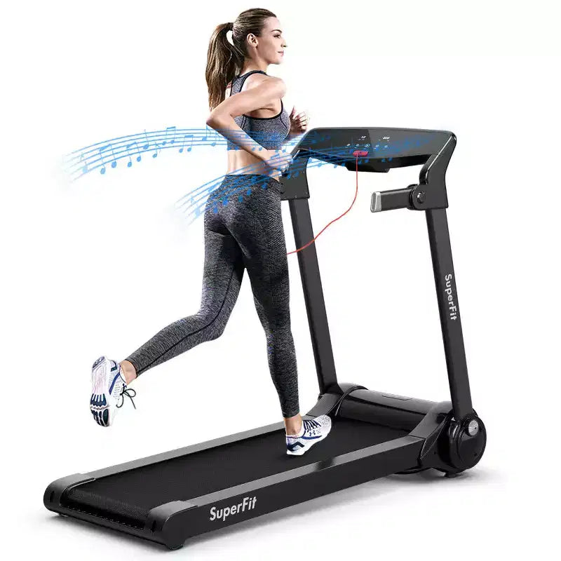 Costway 3HP Folding Electric Treadmill Running Machine w/ Speaker Red\Blue\Silver\Purple