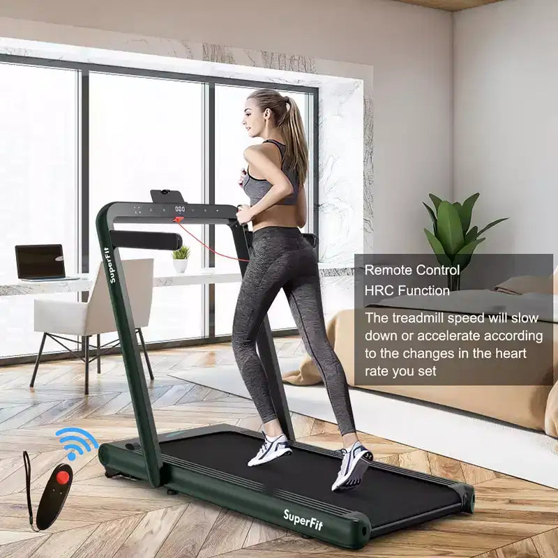 Costway Tapis de course pliable 2 en 1 4,75 CV avec application à distance